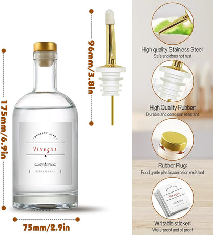 Olive Oil Dispenser Bottle for Kitchen, Clear Glass Oil and Vinegar Dispenser Set, Coffee Syrup