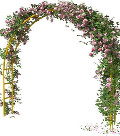 Queension Metal Arch Backdrop Stand 7Ft Wide 7.7Ft High, Wedding Arch Frame for Wedding