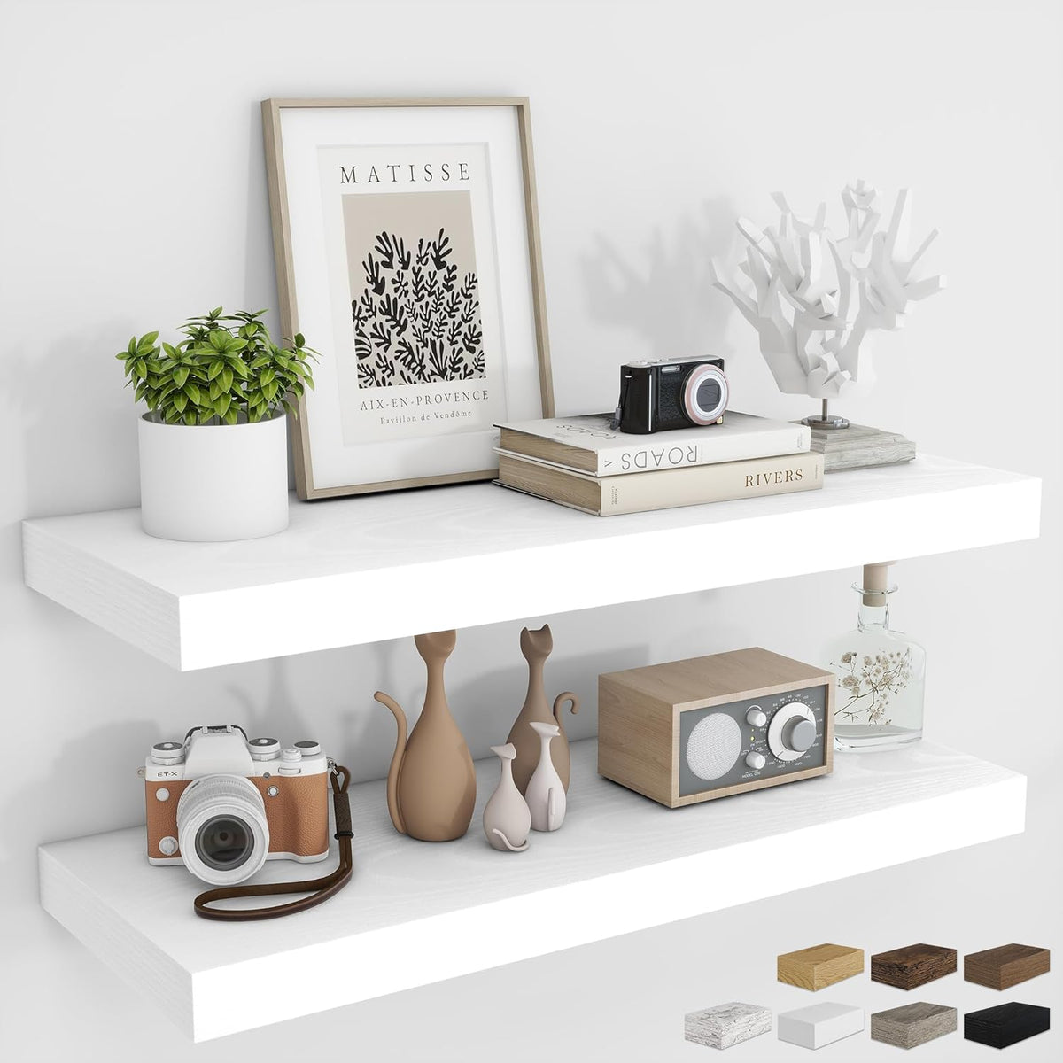 RICHFOCUS 36Inch Floating Shelves for Wall 2 Pack Shelves for Bedroom|Kitchen|Bathroom Wall Mounted