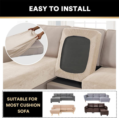 PrinceDeco Sectional Couch Covers 3 Pieces Velvet Sofa Covers L Shape Soft Couch Covers for
