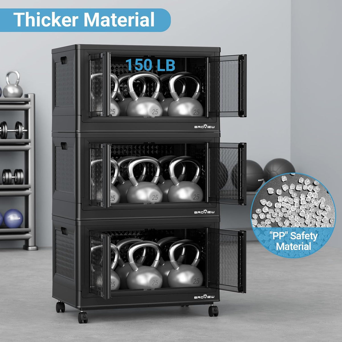 400Qt Stackable Storage Bins with Lids, 100Gal Closet Organizers and Storage Drawer, Plastic