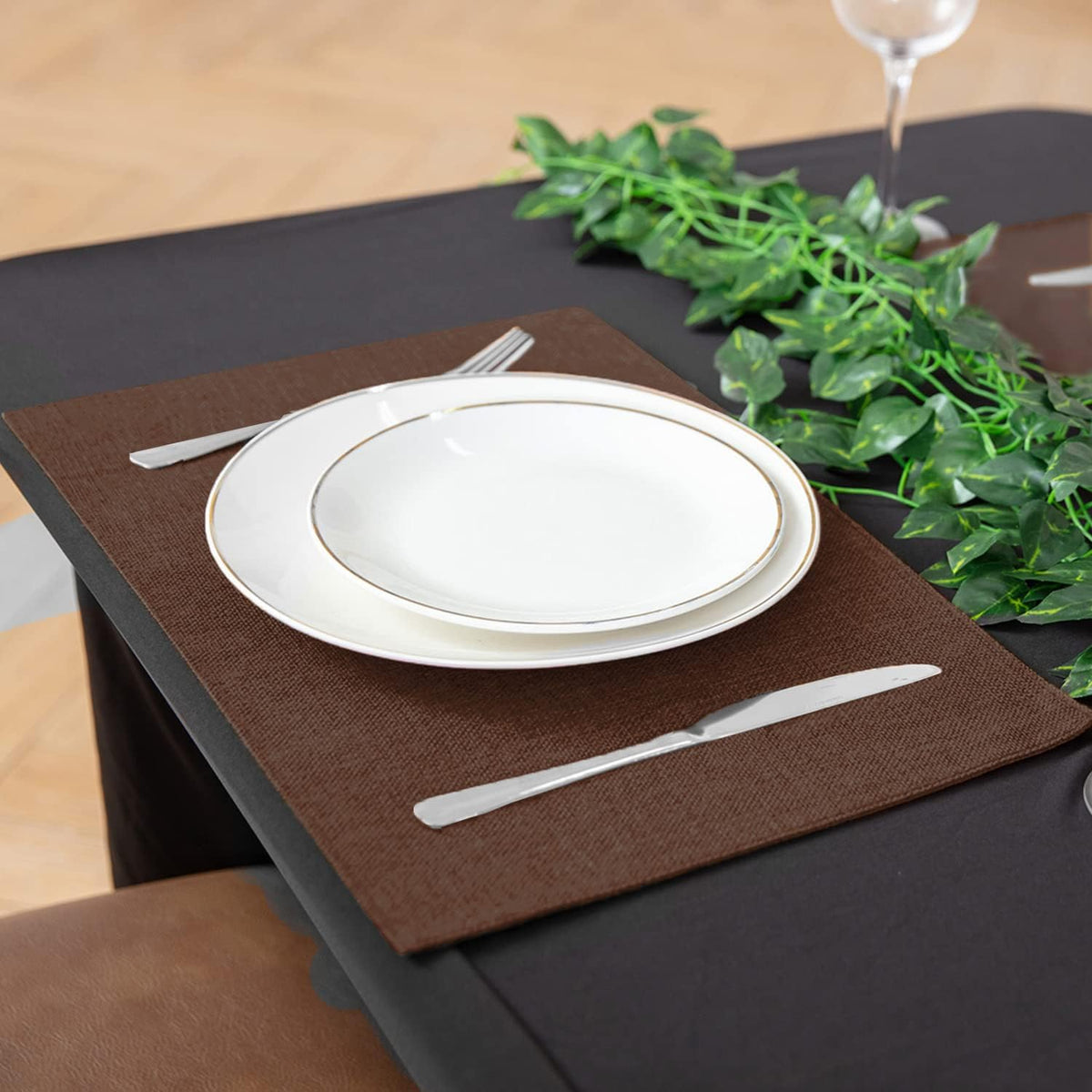 Cloth Placemats Set of 8, Linen Type Fabric Placemats Machine Washable Heat Resistant Placemats