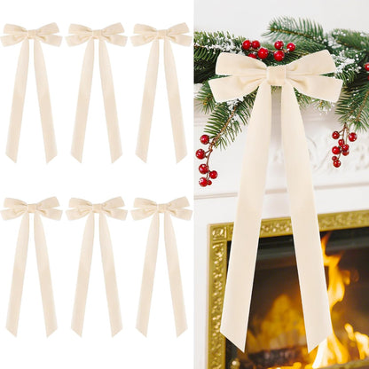 Senjie Velvet Large Christmas Bows for Staircase Garland Wreath, 20in x 8in Vintage Ribbon Bows