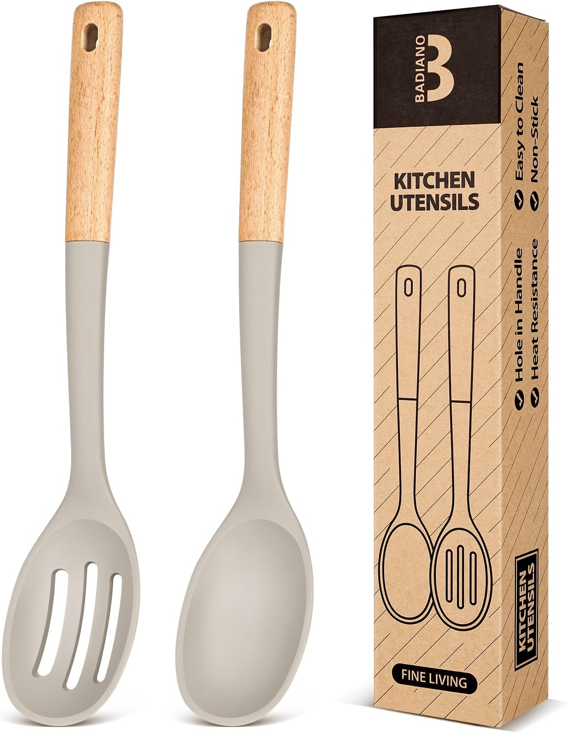 Silicone Cooking Spoons, Great for Scooping Sides and Serving Hearty Stews, BPA-Free Matte