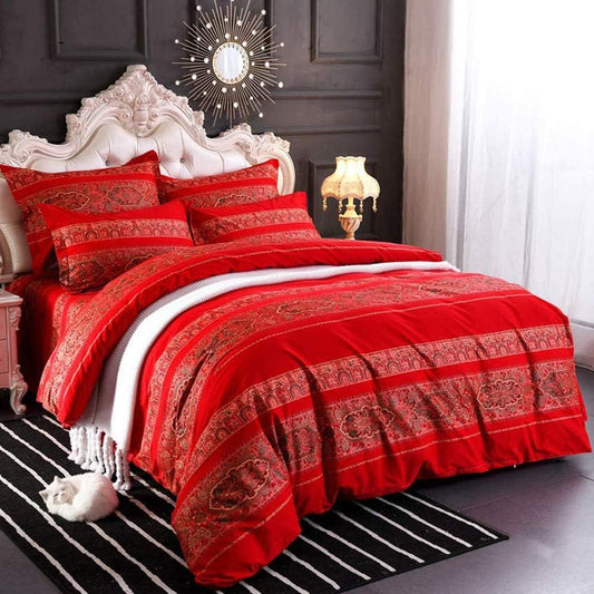 ABREEZE King Duvet Covers, Bohemian Retro Bedding Set, Coloful Mandala Down Comforter Cover, Boho