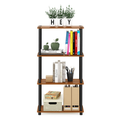 Furinno Turn-N-Tube Storage Shelves, 4-Tier Book Shelf, Corner Shelf, Toolless Open Shelves, for