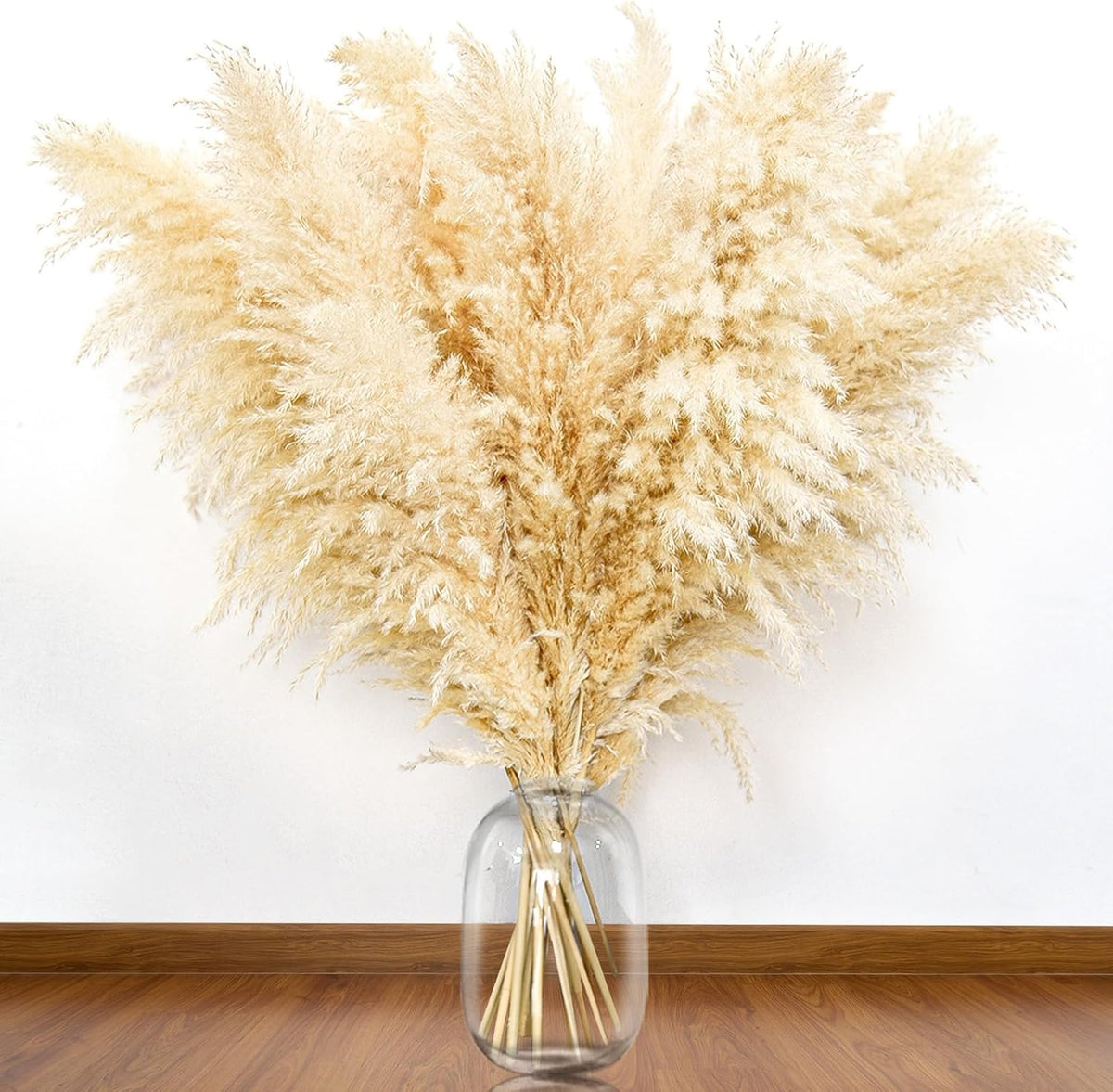 46" inch 11 Stems Natural Pampas Grass Tall Decor,Pompas Grass,Large Beige Tall Pampas Grass for
