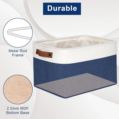 Storage Bins Large Fabric Storage Baskets for Shelves 3 Pack, Decorative Linen Closet Baskets with