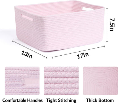 Large Storage Baskets for Shelves, Closet Organizers Bins for Clothes Blanket Towels, Baby Nursery