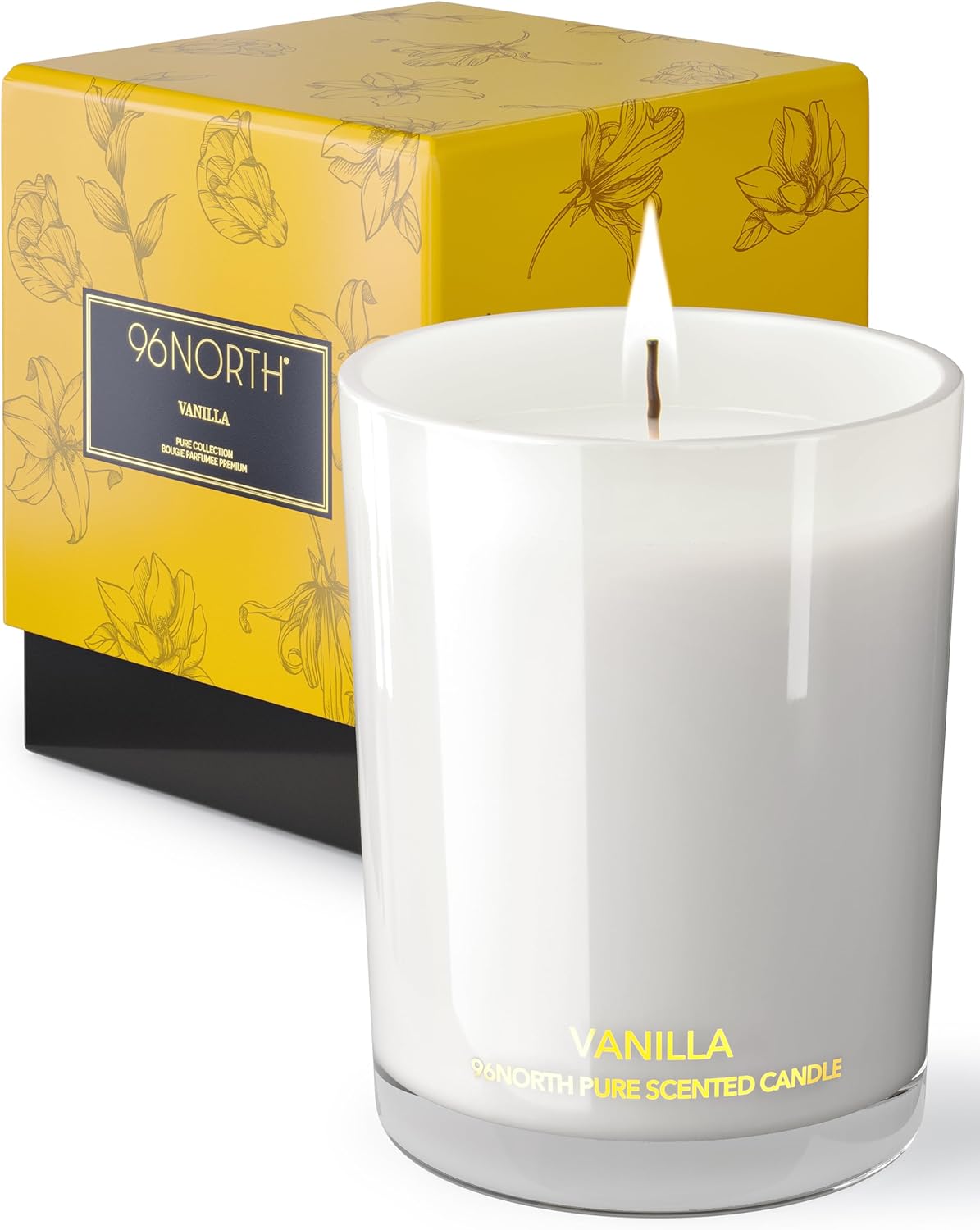 96NORTH | Pure Vanilla Candle | 100% Natural Soy Wax | One Wick Jar Candle | Natural Fragrance