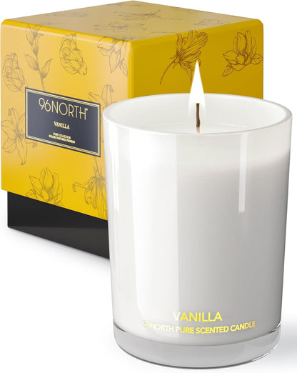 96NORTH | Pure Vanilla Candle | 100% Natural Soy Wax | One Wick Jar Candle | Natural Fragrance