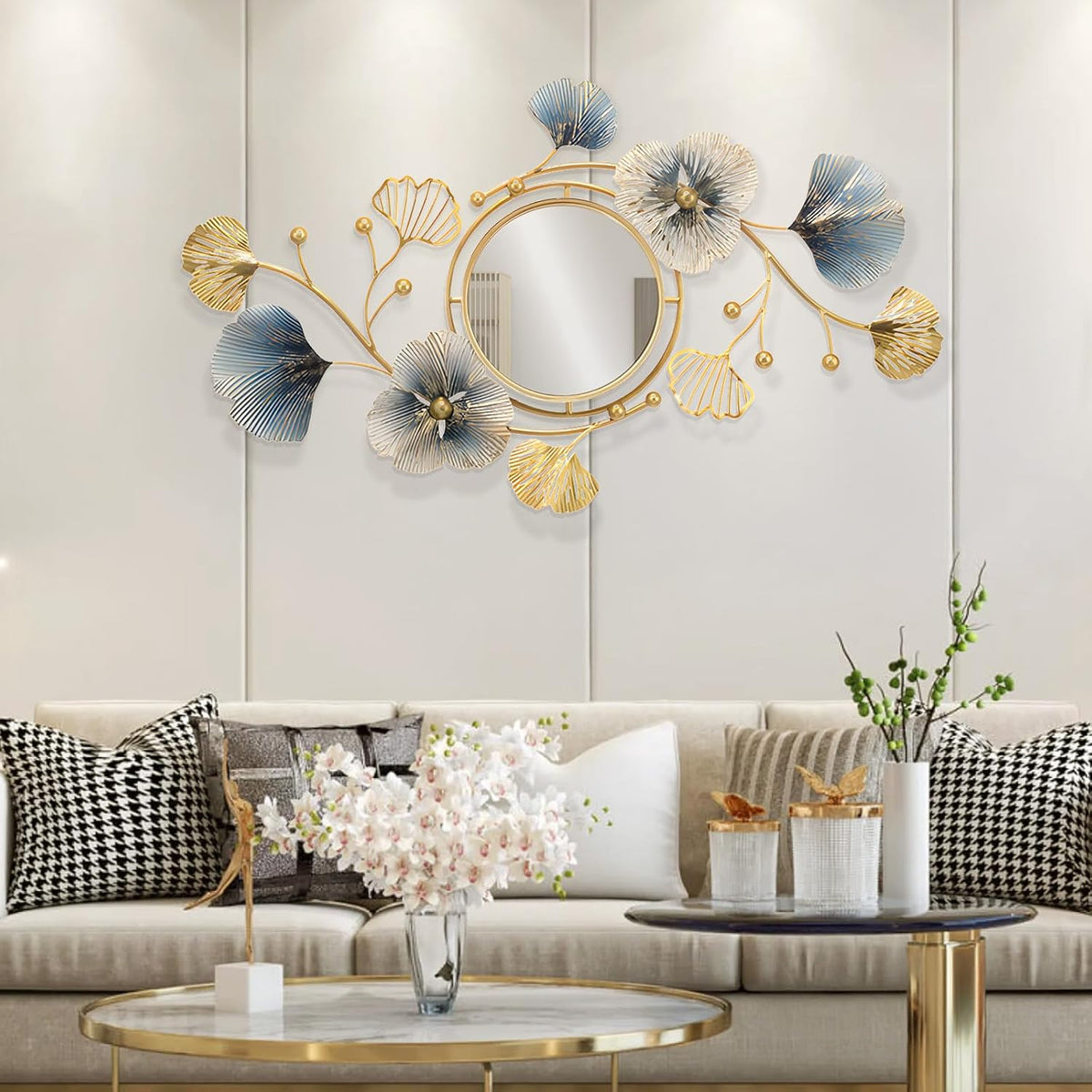 Lucky Monet Wall Art Decor Large Metal Wall Art Modern Geometric Circular Decor Wall Sculptures