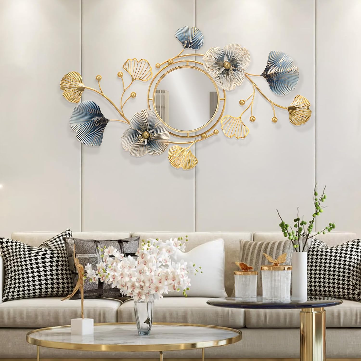 Lucky Monet Wall Art Decor Large Metal Wall Art Modern Geometric Circular Decor Wall Sculptures