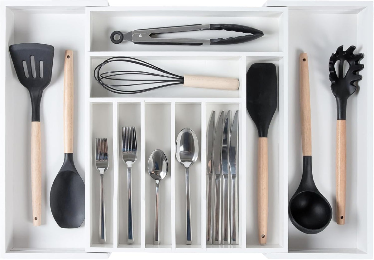 Premium Silverware, Flatware and Utensil Organizer for Kitchen Drawers, Food-Safe Contract Grade