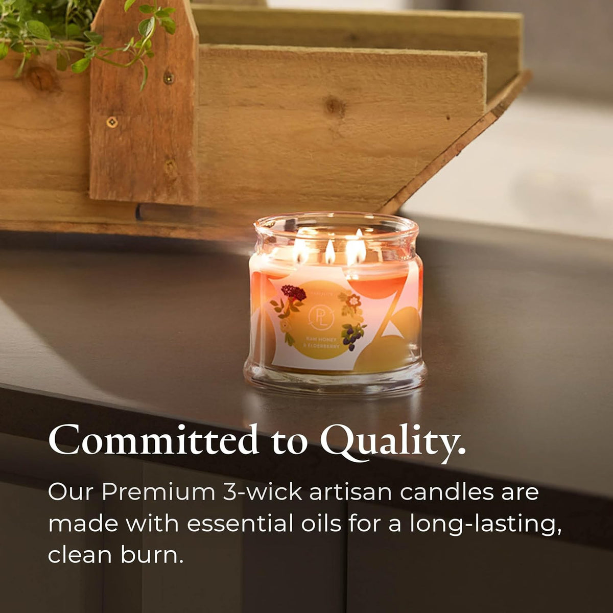 PartyLite Raw Honey & Elderberry Scented, Notes of Alpine Elderflower, Soft Jasmine & Golden Amber
