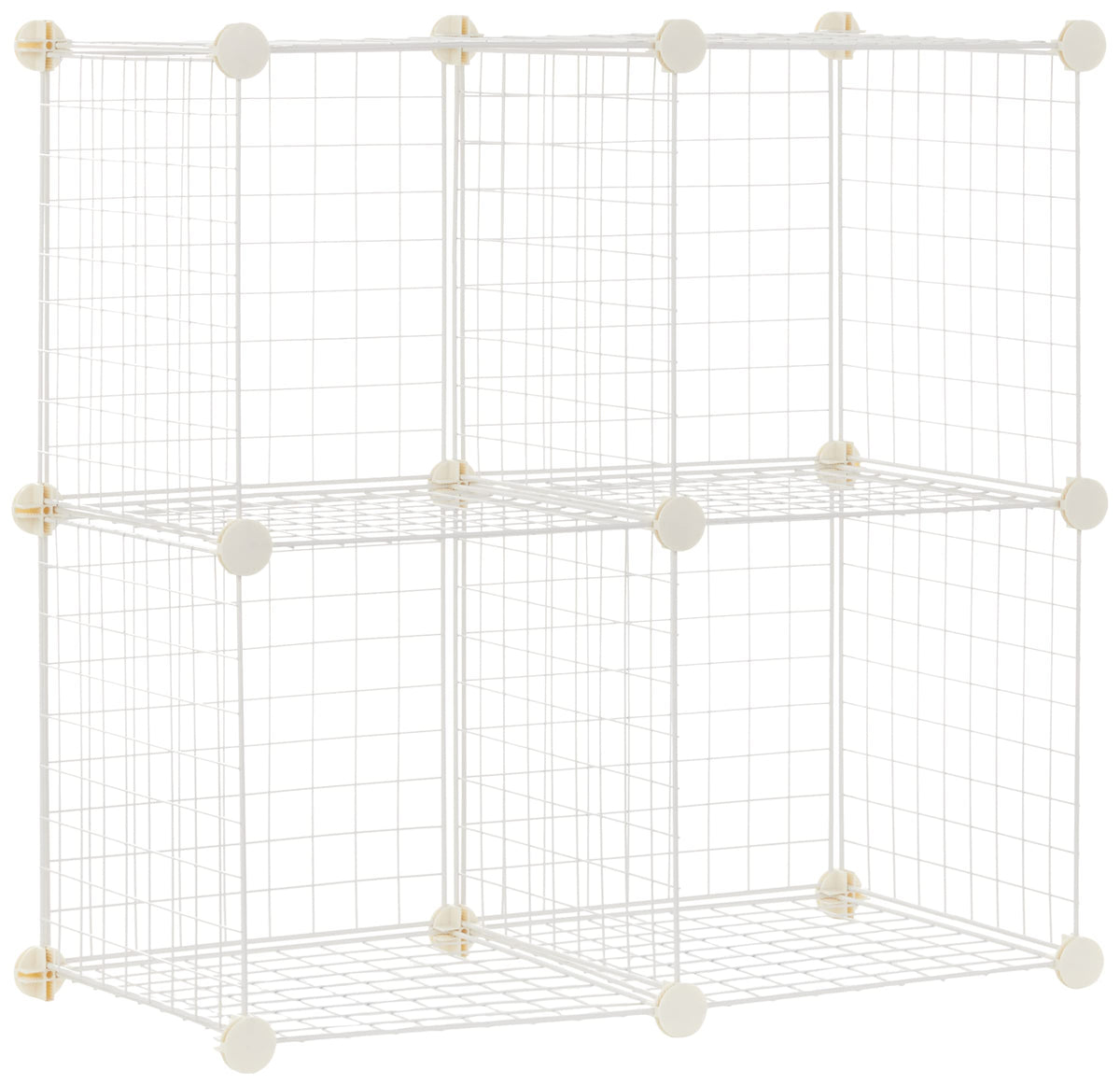Amazon Basics 4 Cube Wire Grid Storage Organizer, Closet Organizer and Shelves, Stackable