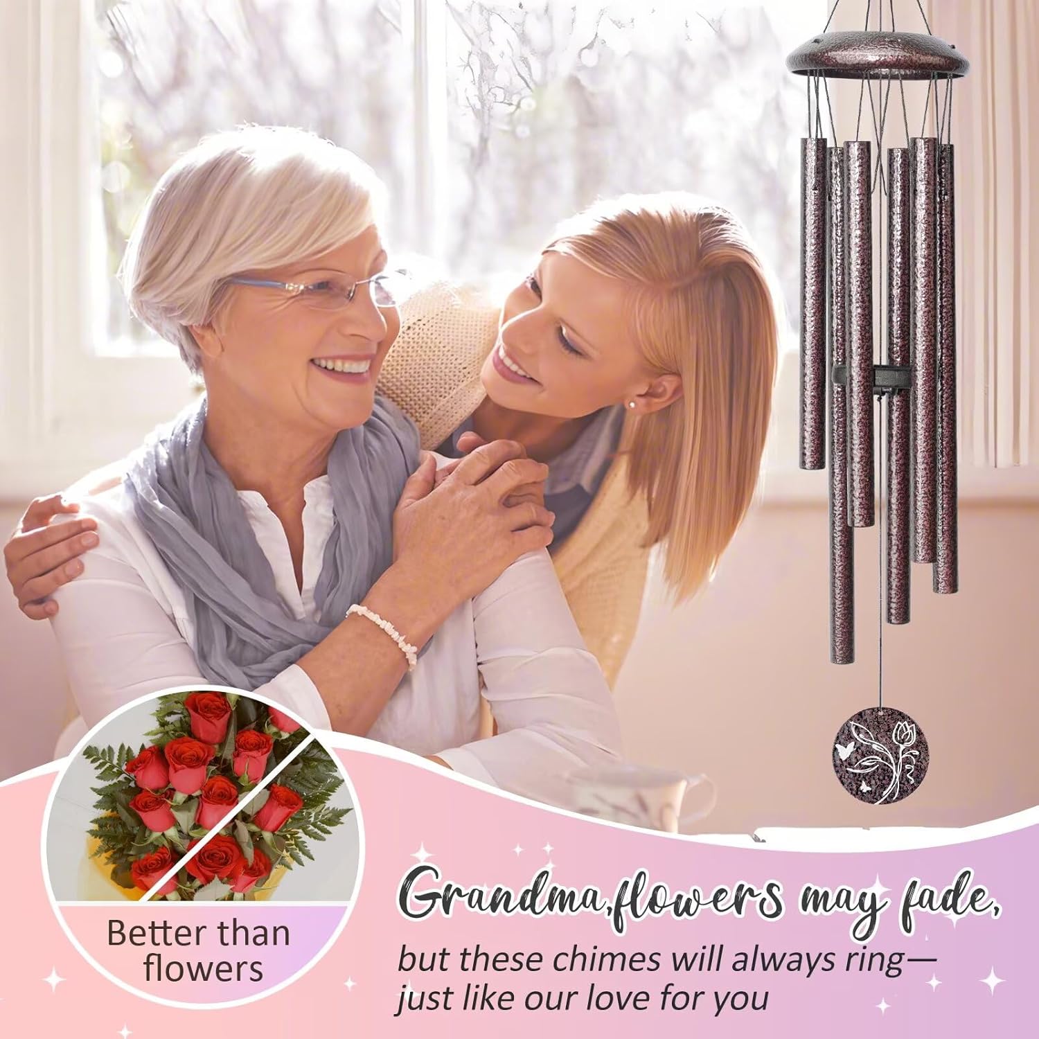 Gifts for Grandma, 25''Wind Chimes, Grandma Birthday Gifts for Grandmother from Granddaughter