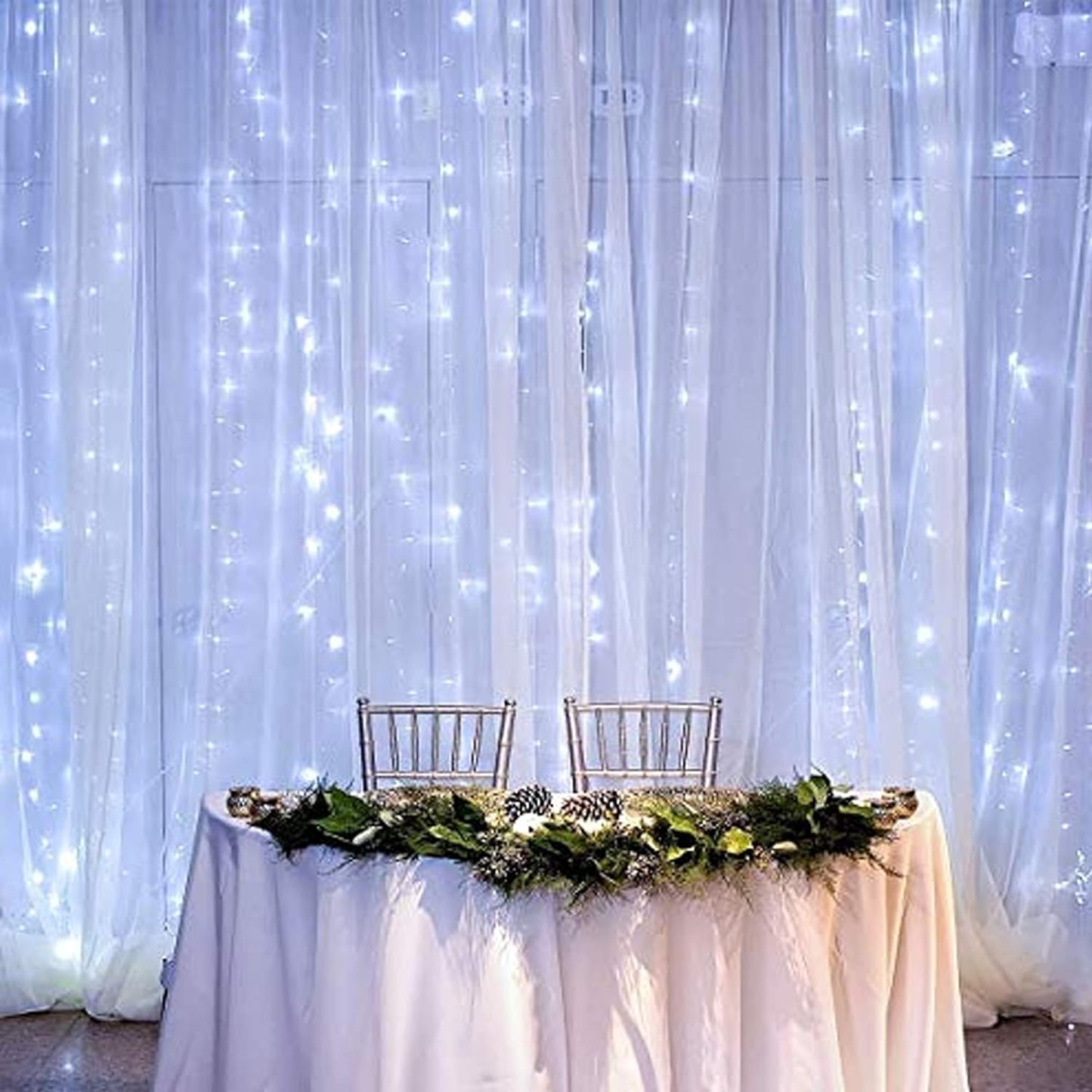 Dazzle Bright Curtain String Lights, 300 LED 9.8ft x 9.8ft 8 Lighting Modes Fairy Lights USB