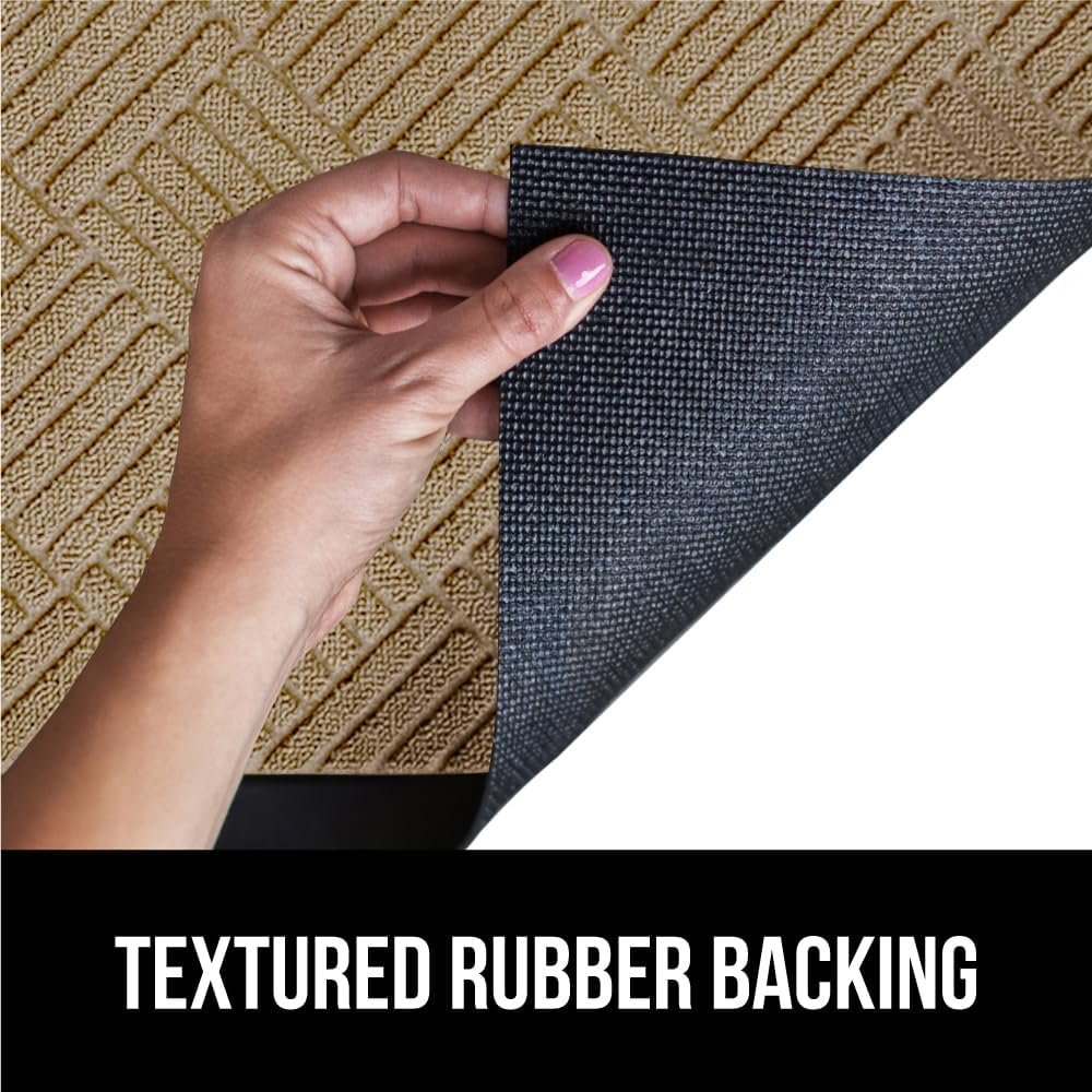GORILLA GRIP 100% Waterproof All-Season WeatherMax Doormat US Designed Natural Rubber, Stain and