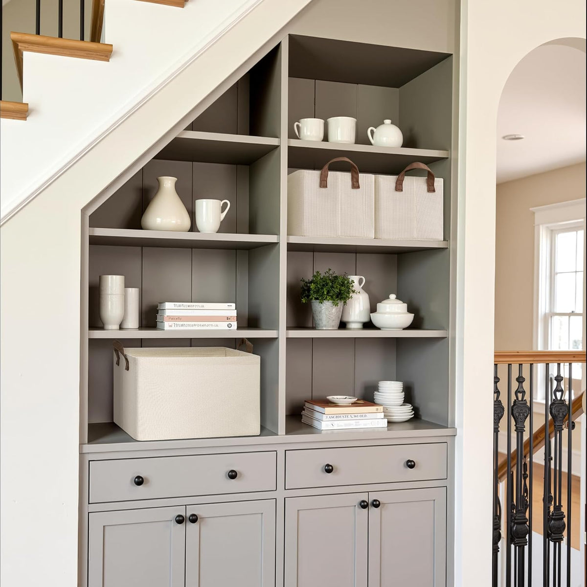 StorageWorks Storage Bins, Shelves Baskets for Organizing, Fabric Closet Organizers with Handles