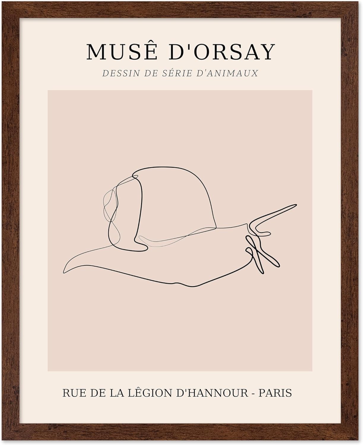 Poster Master Vintage Poster - Retro One Line Snail Drawing Print - Snail Line Art - Minimal Gift