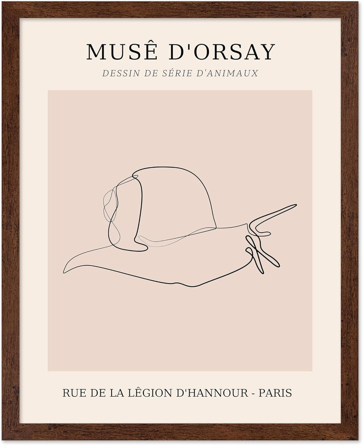 Poster Master Vintage Poster - Retro One Line Snail Drawing Print - Snail Line Art - Minimal Gift