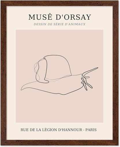 Poster Master Vintage Poster - Retro One Line Snail Drawing Print - Snail Line Art - Minimal Gift