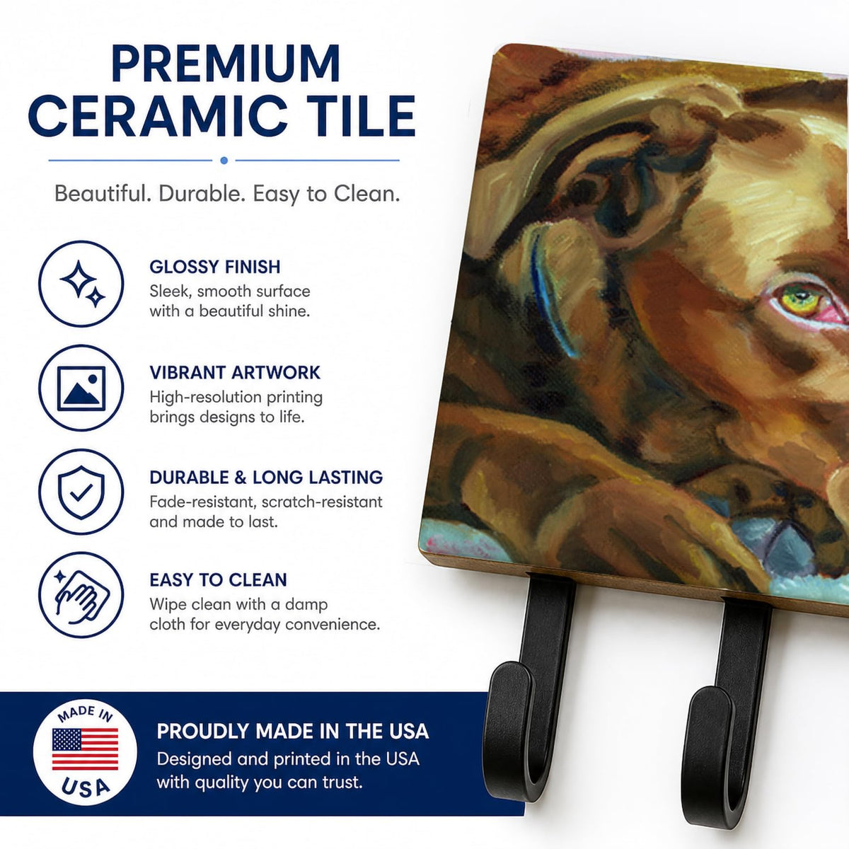 Caroline's Treasures 7420TH68 Chocolate Labrador Waiting Leash or Key Holder, Wall Hooks, Key Hooks