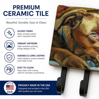 Caroline's Treasures 7420TH68 Chocolate Labrador Waiting Leash or Key Holder, Wall Hooks, Key Hooks
