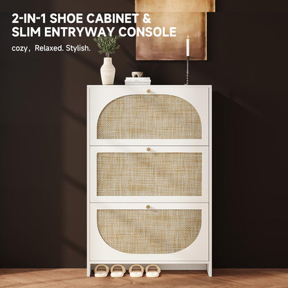 Nicetree Shoe Cabinet Storage for Entryway Slim 9.5" Freestanding Floor Base Shoe Storage Cabinet