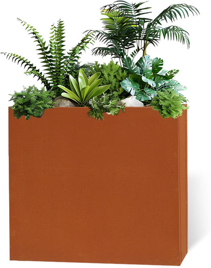 Galvanized Steel Metallic Heavy Planter for Outdoor Plants Metal Outdoor Planter Spliced Flower Box