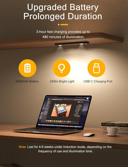 Under Cabinet Lights, Wireless Motion Sensor Light Indoor, Black 10in LED warm Lighting