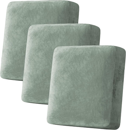 H.VERSAILTEX Velvet Stretch Couch Cushion Cover Plush Cushion Slipcover for Chair Loveseat Sofa