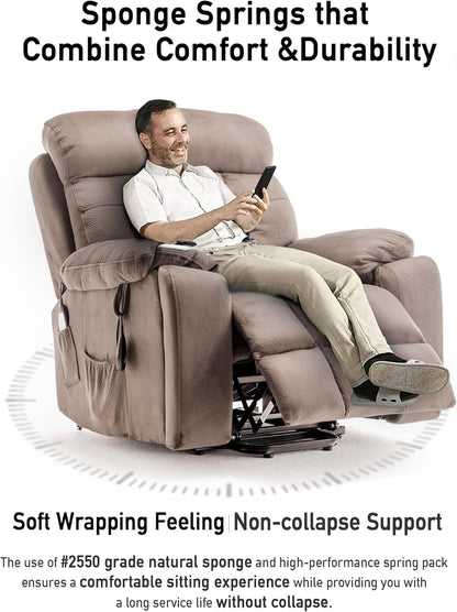 Lazy boy Recliner Chair with Cupholder/Power Lift Recliner Chair for Elderly， Electric Recliner/Big