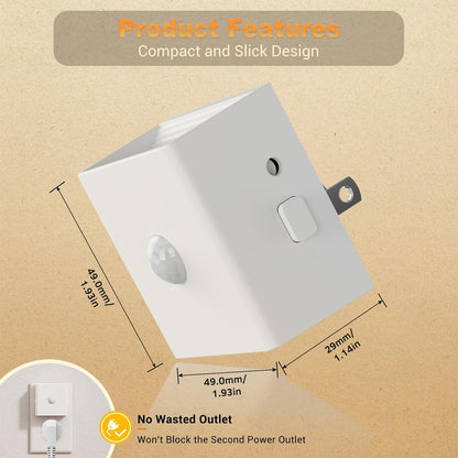 JandCase Motion Sensor Night Light, Night Lights Plug into Wall with Adjustable Brightness, Motion