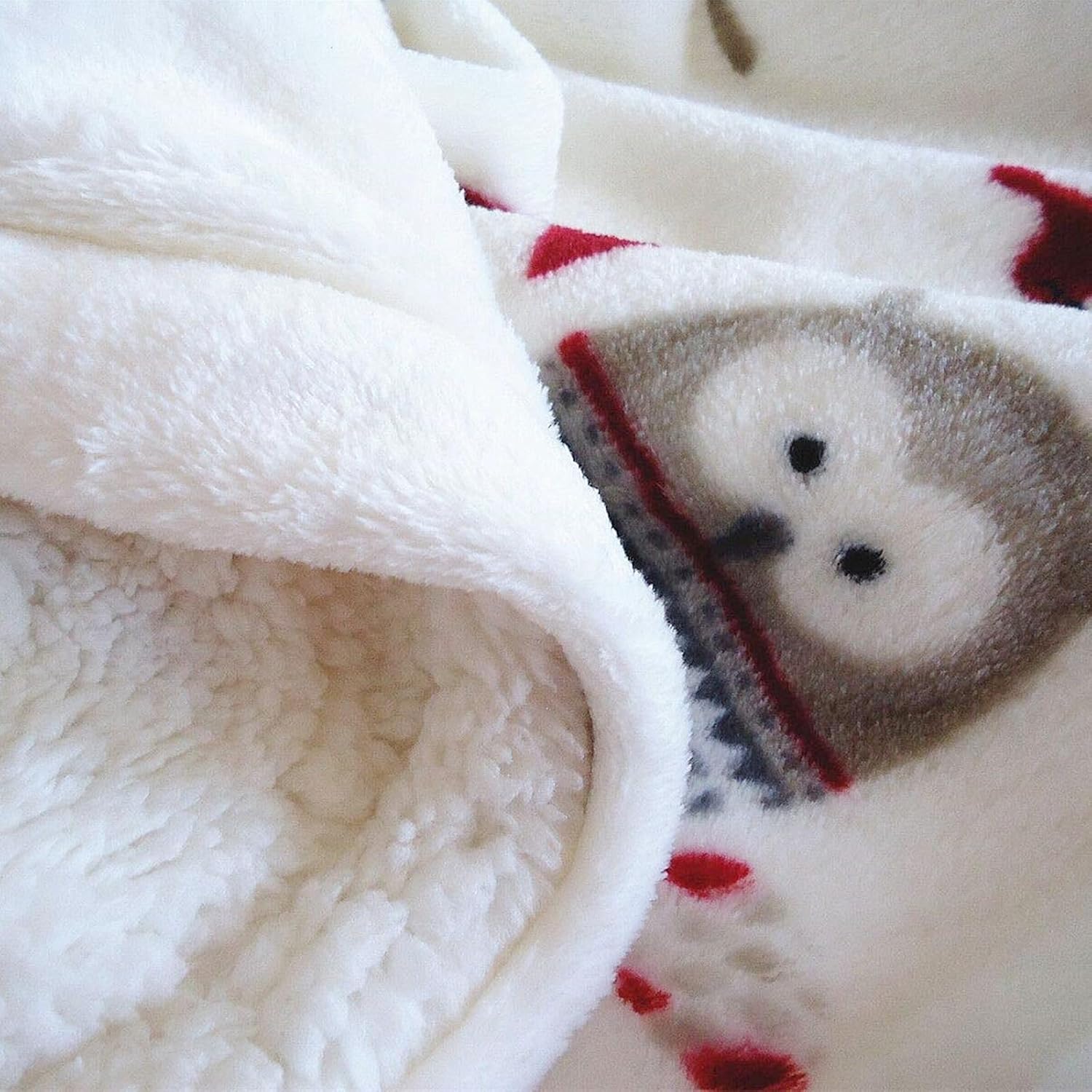 UKELER Flannel Sherpa Throw 60'' x 50''- Owl Printed Soft Plush Flannel Blanket Throws for