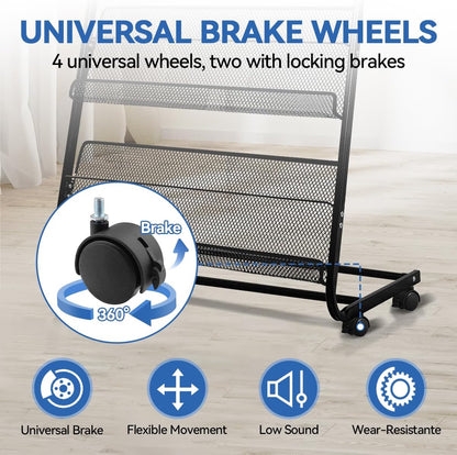 Floor-Standing Magazine Rack, 4-Layer Brochure Display Stand Tiered Design Magazine Stand