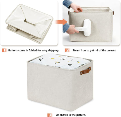 DULLEMELO Large Storage Baskets, Fabric Storage Bins for Organizing Clothes, Large Storage Bins