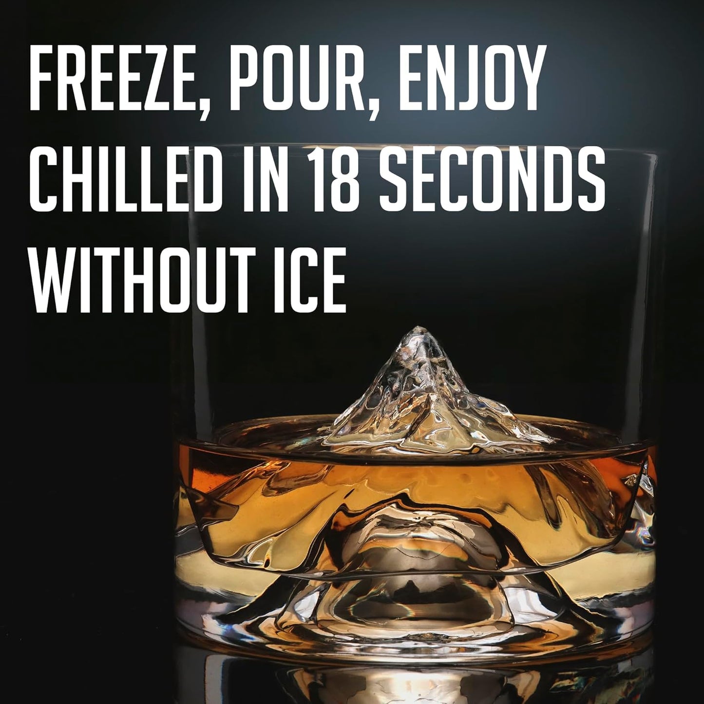 K2 Nepalese Heavy Crystal Whiskey Glasses Gift Set of 2, Thick Freezable Bourbon Glass 1lb Each