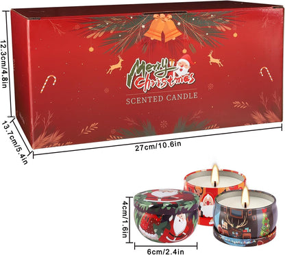 24 Pack Christmas Scented Candles Set for Home, Relaxing Stress Relief, Aromatherapy - Natural Soy