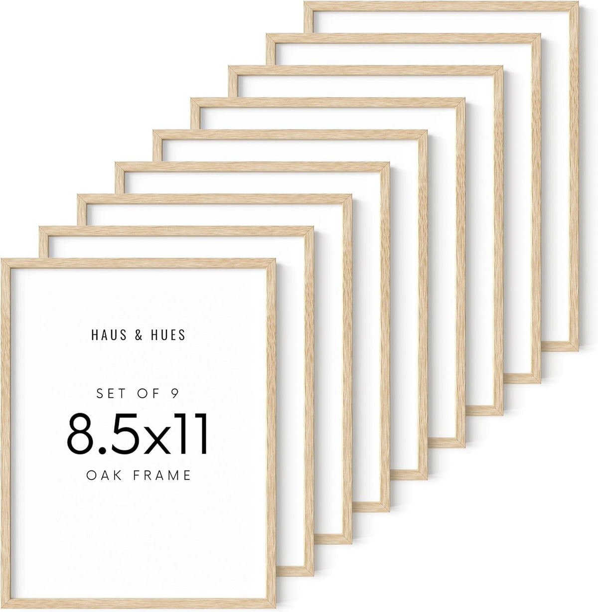HAUS AND HUES 8.5 X 11 Picture Frame Set of 9 - Certificate Frames 8.5 X 11 Wood Picture Frame