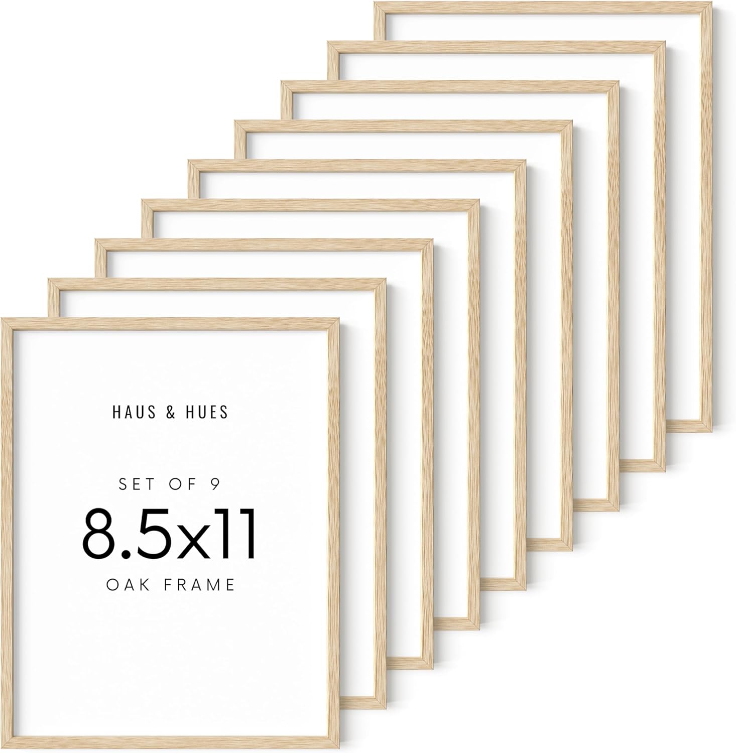 HAUS AND HUES 8.5 X 11 Picture Frame Set of 9 - Certificate Frames 8.5 X 11 Wood Picture Frame