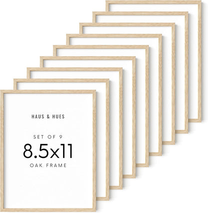 HAUS AND HUES 8.5 X 11 Picture Frame Set of 9 - Certificate Frames 8.5 X 11 Wood Picture Frame