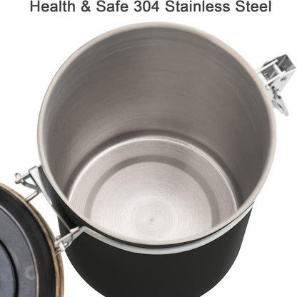 TEDSWAIT Coffee Canisters Airtight Coffee Bean Storage Container Kitchen Stainless Steel Food