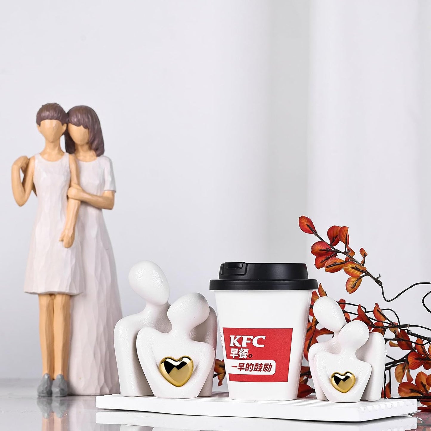 XMGZQ Mini Couple Statue Tv Stand Decor Items for Living Room Home Decor,Bedroom Decor for Couples