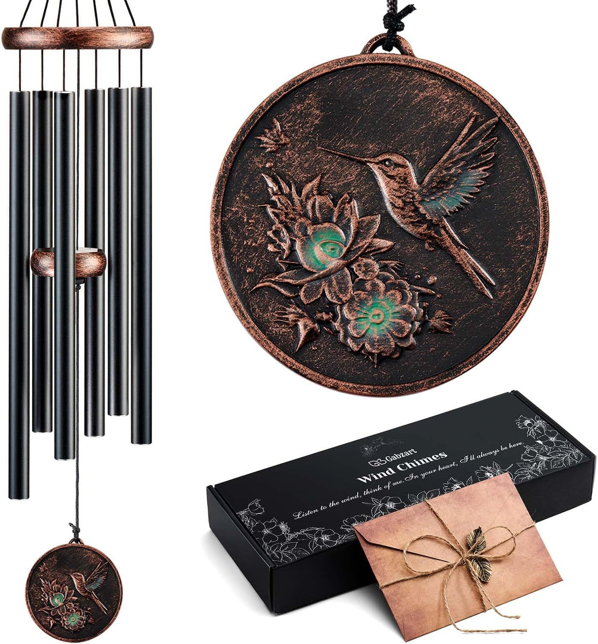Wind Chimes for Outside, Hummingbird Deep Tone Vintage Wind Chime Outdoor Clearance