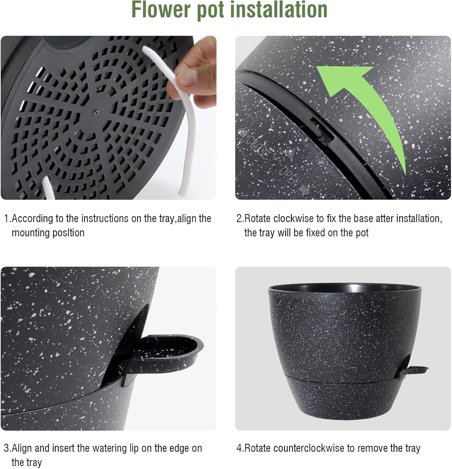 12/10/9 inch Large Self Watering Pots, Planter, Plant Pots with Mesh Drainage Holes for Indoor