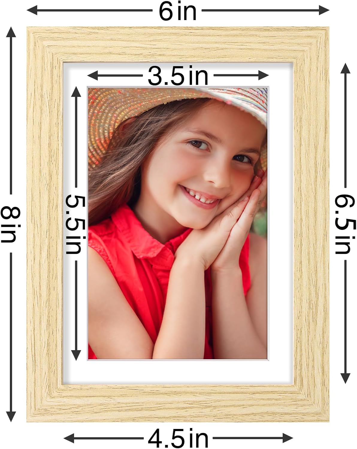 Vittanly 5x7 Picture Frames Set of 9, Shatter Resistant Plexiglass, Display 4x6 Pictures with Mat