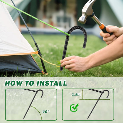 16 Inch Ground Stakes Heavy Duty,8 Pack Metal Fence Stakes for Ground for Wire Fencing,Heavy Duty