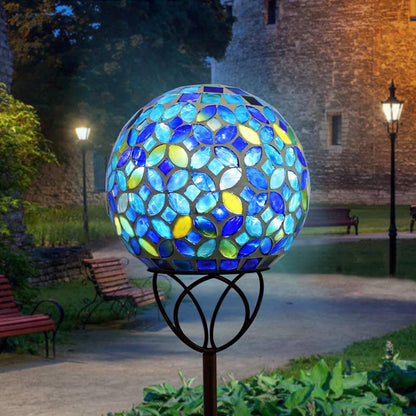 VCUTEKA Solar Outdoor Lights Garden Decor Mosaic Solar Garden Lights Waterproof Glass Ball LED